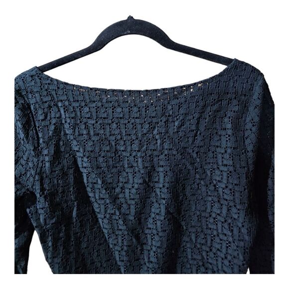 BANANA REPUBLIC Black Lace Eyelet Sheath Dress - Size 8 - Picture 4 of 7